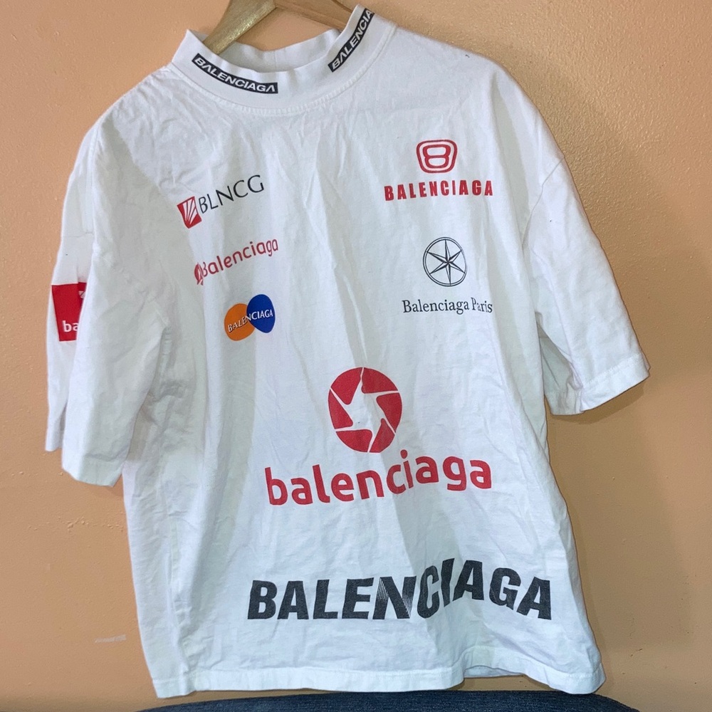 Balenciaga Multi-Logo White T-Shirt